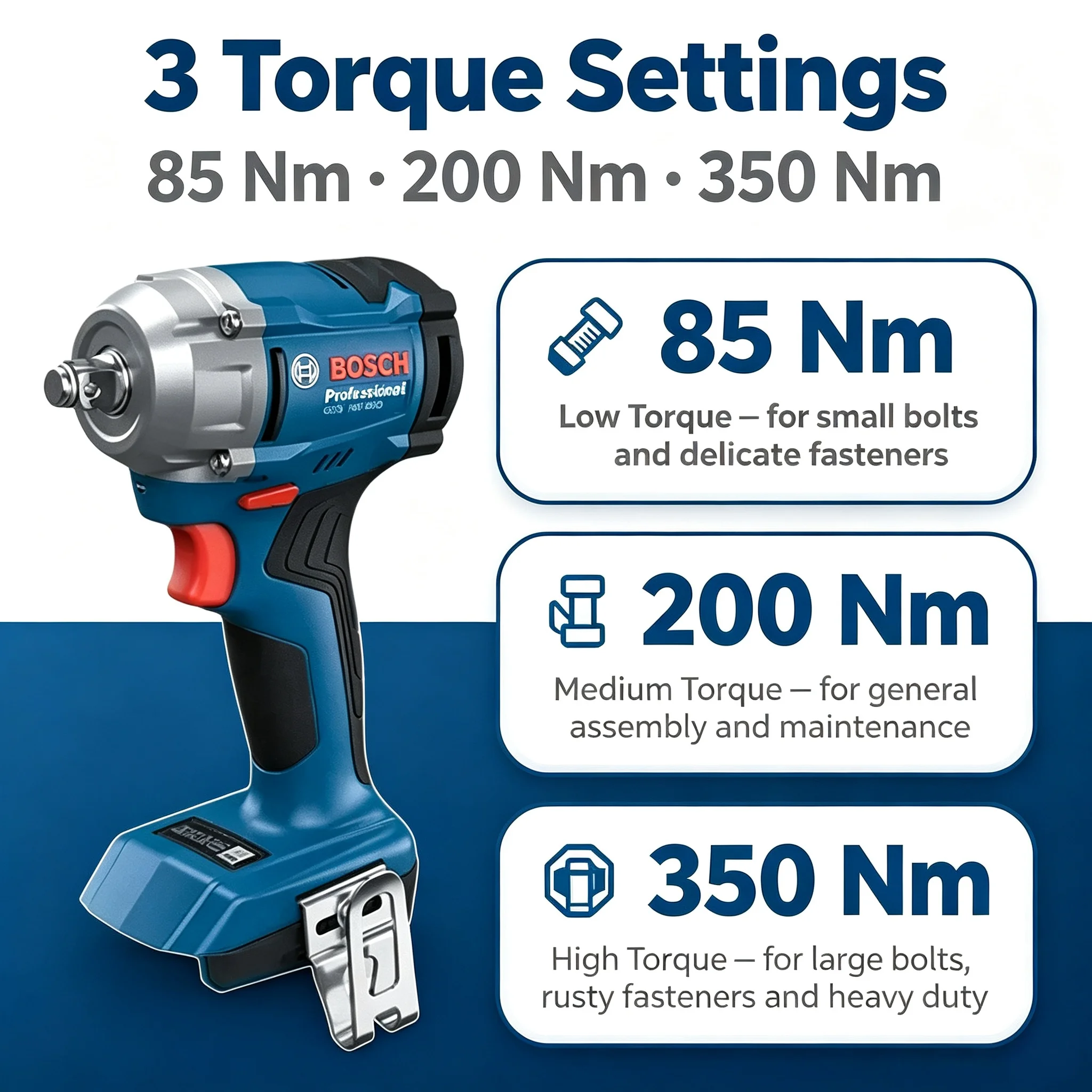 Torque Wrench - Bosch Professional GDS 18V-350 Bezprzewodowy Klucz